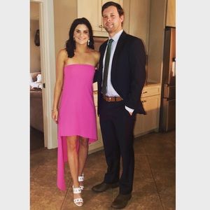 Pink strapless dress